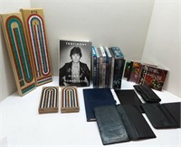 DVDS / CRIB BOARDS / LEATHER CARD HOLDERS