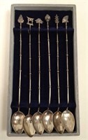 Lot of 6 Long Sterling Silver Tea Spoons