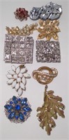Lot of 10 Classic Woman's Brooches