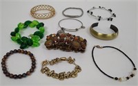 Lot of 10 Vintage Costume Jewelry Bracelets