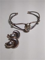 Southwest Style Bracelet & Sterling Earrings