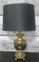 Large heavy brass urn desk lamp with four