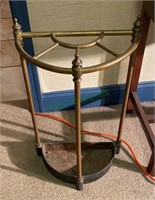 Cast-iron and copper umbrella stand - 25 inches
