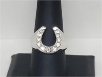 .925 Sterling Silver Horseshoe Ring