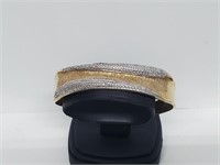 Vermeil/.925 Sterl Silv Diamond Cuff Bracelet