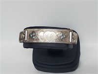 .925 Sterling Silver Stretchy Engraved Bracelet