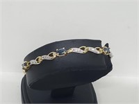 Vermeil/.925 Sterl Silv Sapphire & Diam Bracelet