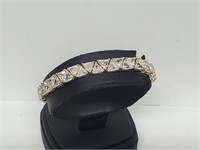Vermeil/.925 Sterll Silv Clear Stone Bracelet