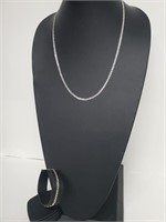 .925 Sterl Silv Necklace & Bracelet Set