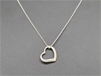 .925 Sterling Silver Heart Pendant & Chain