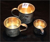 3 PC STERLING SILVER CUPS