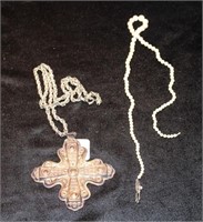 1972 STERLING SILVER CHRISTMAS CROSS NECKLACE