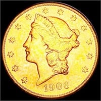 1906-S $20 Gold Double Eagle UNCIRCULATED