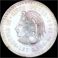1948 Mexican Silver 5 Pesos UNCIRCULATED