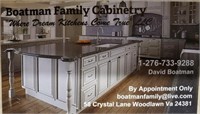 AUCTION SPONSORED BY BOATMAN FAMILY CABINETRY