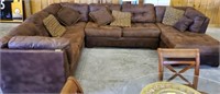 LEATHER LOOK SECTIONAL SOFA