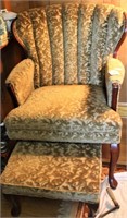 Vintage Parlor Chair w/ Matching Ottman