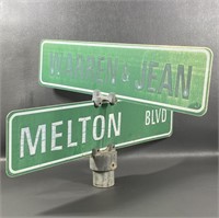 Warren & Jean/Melton Blvd Street Sign