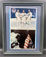 Framed NASA Picture of Apollo 16 Prime Crew