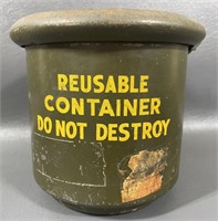 Vintage Reusable Metal Military Can