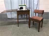 SINGER SEWING TABLE AND CHAIR