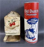 Vintage Old Dutch Cleaner & Tin Matchbox Holder