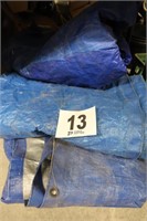 (3) Misc. Blue Tarps