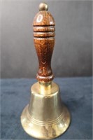 Antique brass bell 6" high