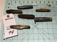 Six (6) Misc. Vintage Pocket Knives ALL DAMAGED