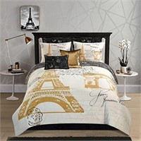 CASA Luxury 8-Piece Comforter Set, Full, Paris