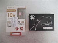 Lot of (2) Lighting To USB Cables