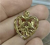 10K Gold Heart Pendent 1.51g