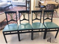 4 Black Decorative Folding Chairs