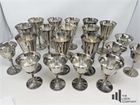E. L. Delberta Silverplated Goblets and Cordials