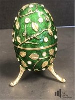 Green Enamel Decorative Egg