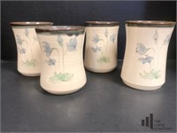 4 Glazed Pottery Cups
