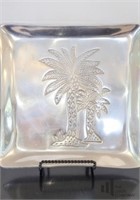 Pewter Horderve Plate with Palm Tree Accents