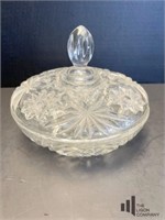 Clear Pressed Glass Candy Dish
