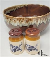 Glaze Drip Vintage Bowl and set of Set of Salt &