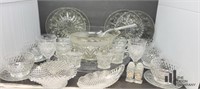 Cut Glass Entertainment Pieces with Punch Bowl