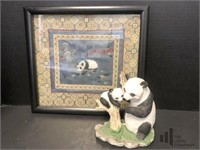 Chinese Silk Art and Lenox Panda