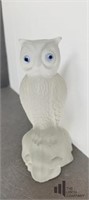 Crystal Owl Figurine with Blue Stone Eyes