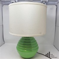 Green Mid Century Modern Beehive Pottery Lamp