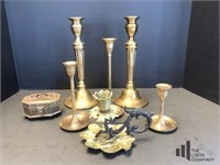 Collection of Brass Candlesticks