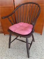 Windsor Bent Wood Arm Chair with Pink Cushion