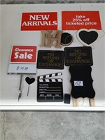 lot assorted merchandise signs