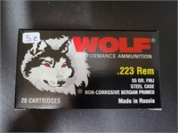 WOLF .223 REM 55 GR. Steel Case