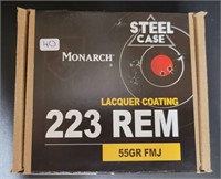 MONARCH 223 REM 55 GR. FMJ  Steel Case