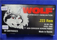 WOLF .223 Rem 55 GR. FMJ Steel Case