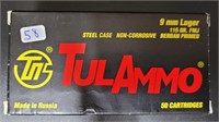 TULAMMO 9MM Luger 115 GR. FMJ Steel Case